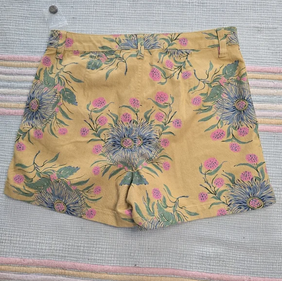 Madewell Yellow Floral Jean Shorts - Picture 3 of 4